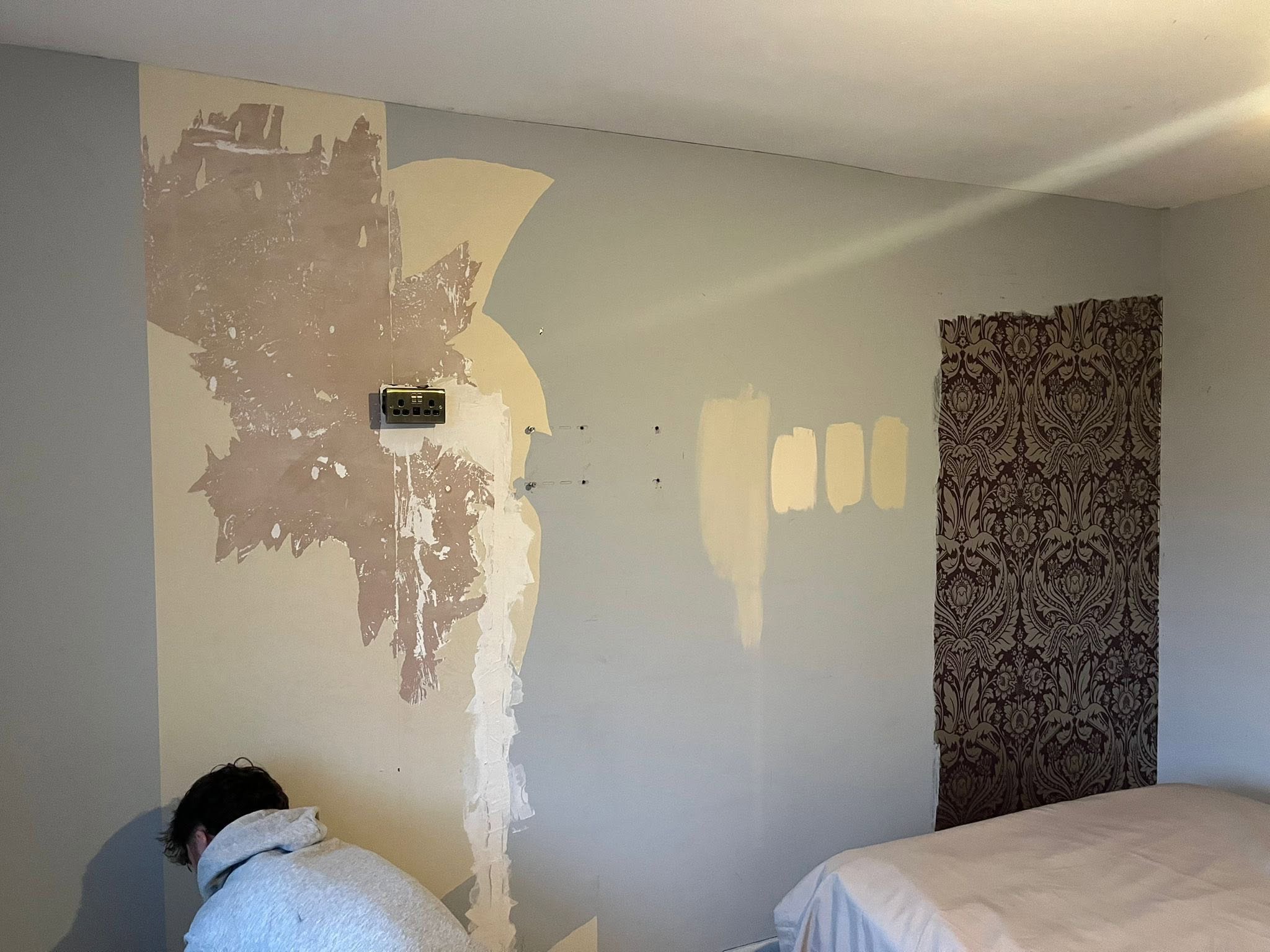 Wall being prepared for plastering